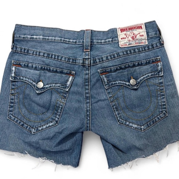 True Religion Classic Blue Jean Shorts Size 34 - Picture 1 of 5